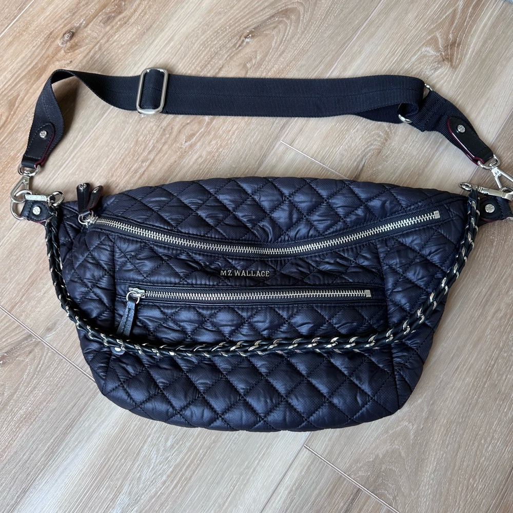 MZ Wallace Black Quilted Crossbody Bag